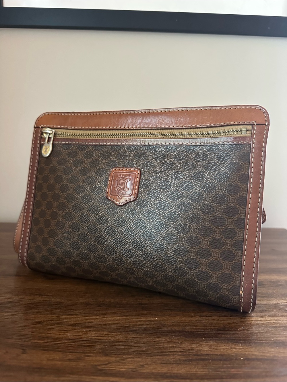 Celine Macadam Leather Clutch